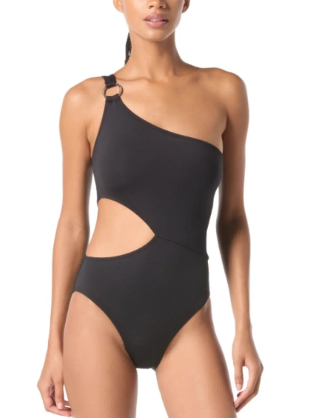 Michael Michael Kors Women's Cut-Out One-Piece Swimsuit Black Size 8 11978